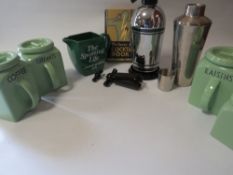 A COCKTAIL SET TOGETHER WITH BRISTOL TEA WARE SET