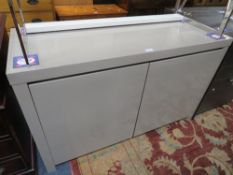 A MODERN HIGH GLOSS TWO DOOR CABINET W- 120CM