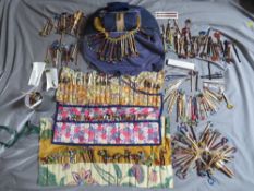 AN EXTENSIVE COLLECTION OF ASSORTED LACE MAKING BOBBINS AND ACCESSORIES, mainly bead embellished