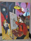 ROGER M. KEAN (XX-XXI). An abstract study of an artist painting a female nude, signed lower right,