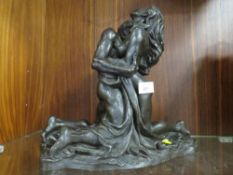 A COLDCAST LTD EDITION LOVERS FIGURE SIGNED TO BASE