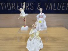 THREE ROYAL WORCESTER FIGURINES TO INCLUDE 