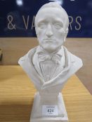 AN ALABASTER STYLE BUST OF R WAGNER A/F