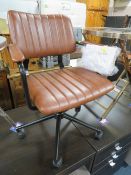 A MODERN 'NEXT' AIDEN MODEL BROWN SWIVEL DESK CHAIR - BARELY USED