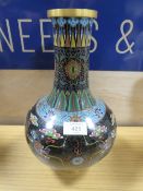 A CLOISONNE VASE OF A CHINESE STYLE FIVE TOED DRAGON