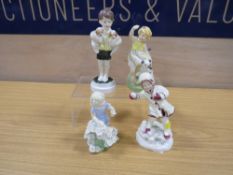 FOUR WORCESTER FIGURINES CONSISTING OF 