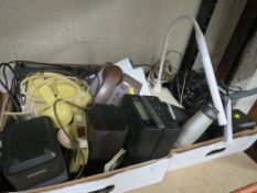 TWO TRAYS OF VINTAGE TELEPHONES & ELECTRICALS