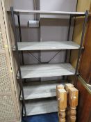 A MODERN OPEN FIVE TIER BOOKCASE