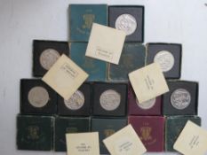 EIGHT 1951 FESTIVAL OF BRITAIN CROWNS IN ORIGINAL BOXES