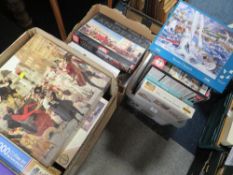 THREE BOXES OF ASSORTED GAMES AND JIGSAW PUZZLES (CONTENTS UNCHECKED)