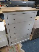 A MODERN FIVE DRAWER NEXT STYLE CHEST W- 79CM
