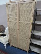 WICKER STYLE TWO DOOR MODERN WARDROBE