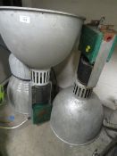 THREE INDUSTRIAL VINTAGE WAREHOUSE LIGHTS TO INC THORN EXAMPLES