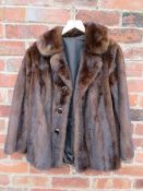 A VINTAGE MAHOGANY BROWN MINK FUR JACKET, fully linedCondition Report:Internal underarm to