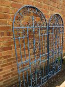 TWO HEAVY WROUGHT IRON PEDESTRIAN GATES