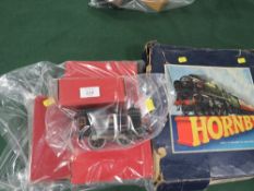 A HORNBY BOXED TRAIN SET, together with boxed items to include a steam engine, rolling stock etc.