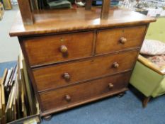 A VICTORIAN MAHOGANY FOUR DRAWER CHEST