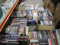 A LARGE QUANTITY OVER SEVERAL TRAYS OF DVD'S TO INCLUDE BOXED SET ETC (UNCHECKED)