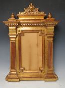 A 20TH CENTURY DECORATIVE TABERNACLE STYLE FRAME, frame W 9.5 cm at sides and base, rebate 33 x 19