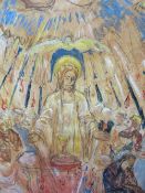 PATRICIA ARNETT (1923). Jesus Christ at the Last Supper, oil on board, unframed, 122 x 61 cm
