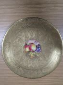A ROYAL WORCESTER GILDED FRUIT CABINET PLATE SIGNED H.HENRY