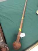 AN ANTIQUE ZULU KNOBKERRIE WALKING STICK