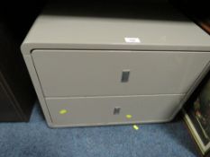 A HIGH GLOSS TWO DRAWER SMALL CHEST