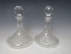 A PAIR OF WATERFORD CRYSTAL 'ALANA' PATTERN SHIPS DECANTERS, approx overall H 23 cm