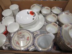 A TRAY OF ASSORTED CERAMICS TO INCLUDE SUSIE COPPER AND WEDGWOOD NORITAKE