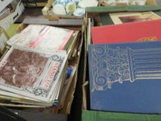 TWO TRAYS OF BOOKS, MAGAZINES TO INCLUDE BLACK COUNTRY BUGLE, FOLIO SOCIETY, MAPS ETC