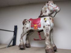 A TRIANG STYLE PUSH ALONG TOY TIN PLATE HORSE A/F