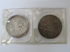 A GEORGE III CROWN 1819, together with a Victorian example 1895 (2)