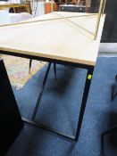 A MODERN BEECH STYLE DINING TABLE 180CM X 90CM