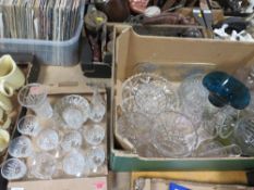 TWO TRAYS OF ASSORTED GLASSWARE