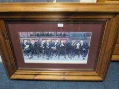 A MODERN PINE FRAMED 'DOCK BRIEF' PICTURE