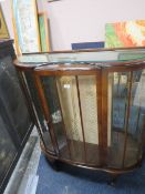 A VINTAGE WALNUT CHINA CABINET