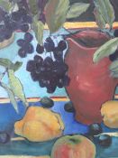 MARIANNE MARRS (XX). Impressionist still life study 'Luscious Seeds' see verso, signed with initials