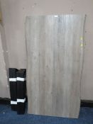 A MODERN LIMED DINING TABLE WITH LEGS (SEPARATE)