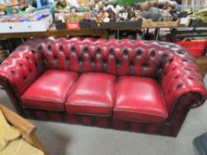 OX BLOOD LEATHER CHESTERFIELD SOFA
