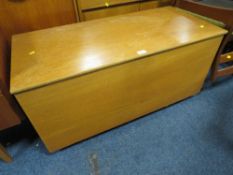 A MID CENTURY TEAK BLANKET BOX