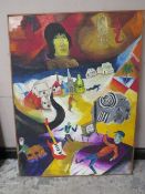 ROGER M. KEAN (XX-XXI). 'The Feeling I Get', signed, oil on board, 122 x 91.5 cm