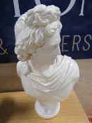 A CERAMIC BUST OF A ROMAN STYLE LADY