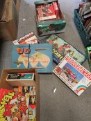 TWO TRAYS OF VINTAGE BOARD GAMES ETC (UNCHECKED)