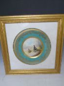 A MINTON CABINET PLATE 'BLACKCOCK' SIGNED BY A. HOLLAND, housed in a glazed frame, plate Dia. 27 cm