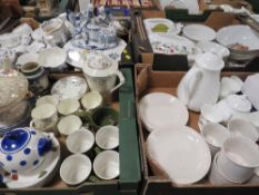FOUR TRAYS OF ASSORTED CERAMICS TO INCLUDE ROYAL WORCESTER STRAWBERRY FAYRE