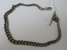 A HALLMARKED SILVER GRADUATED ALBERT CHAIN