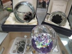 THREE BOXED CAITHNESS GLASS PAPERWEIGHTS