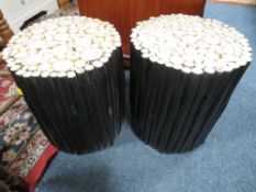 A PAIR OF UNUSUAL LOG EFFECT STOOLS