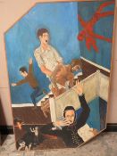 ROGER M. KEAN (XX-XXI). 'Requiem Mass', oil on angular board, 137.5 c 91.5 cm