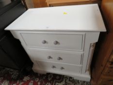 WHITE PAINTED THREE DRAWER CHEST